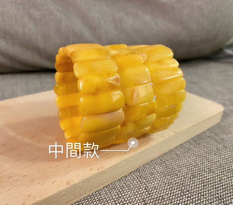 天然蜜蠟手排 - 手鍊/手環 - 其他材質 橘色