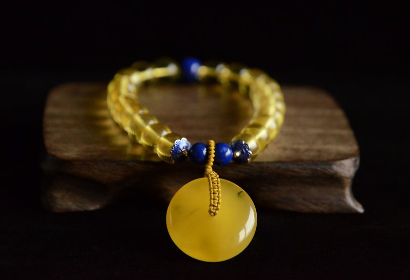 [Amber heart is safe] amber bracelet - สร้อยข้อมือ - เครื่องเพชรพลอย สีเหลือง