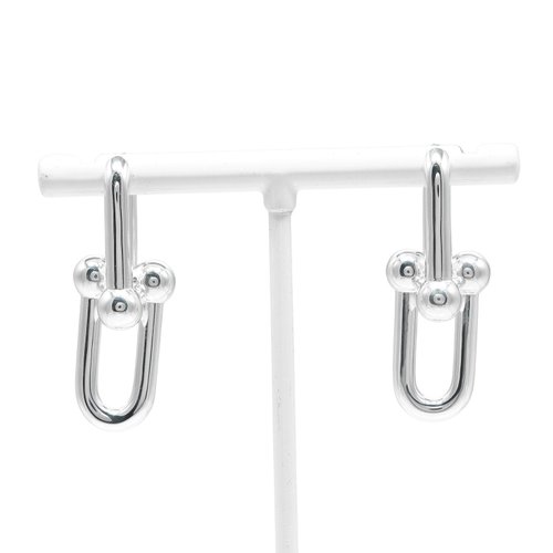 美品 ティファニー ハードウェア ダブルリンク ラージ ピアス シルバー925 TIFFANY&Co. ティファニー ピアス ハードウェア ラージリンク