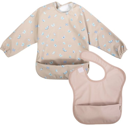 Babytone Ali+Oli 嬰幼兒防水罩衫-2件裝 - Butterfly/Blush