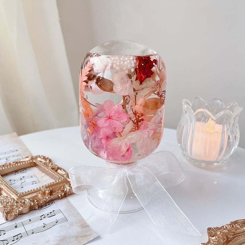 Floating Flower Lillian Garden with Free Packaging Floating Flower Night Light Set Customized Gift Eternal Flower - Dried Flowers & Bouquets - Plants & Flowers Pink