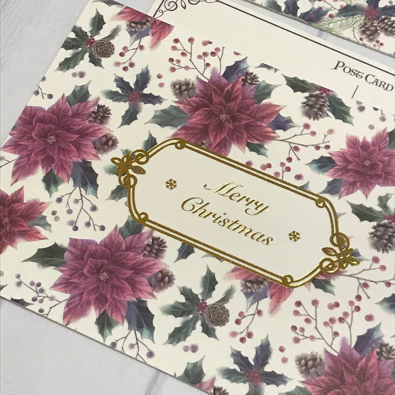 Christmas bronzing postcard set - การ์ด/โปสการ์ด - กระดาษ หลากหลายสี