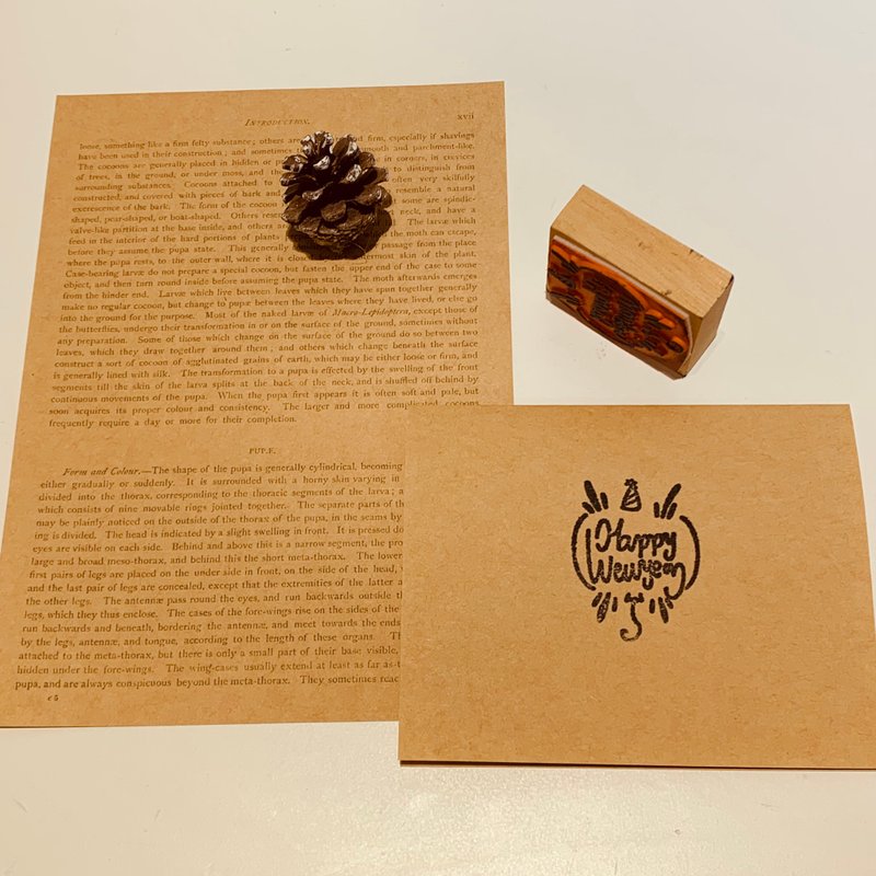 高松聖誕氣氛橡皮印章 - 印章/印台 - 木頭 卡其色