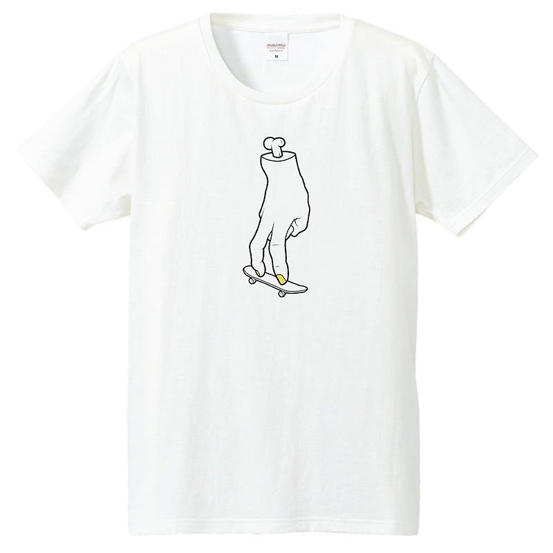 T-shirt / Finger Board - T 恤 - 棉．麻 白色