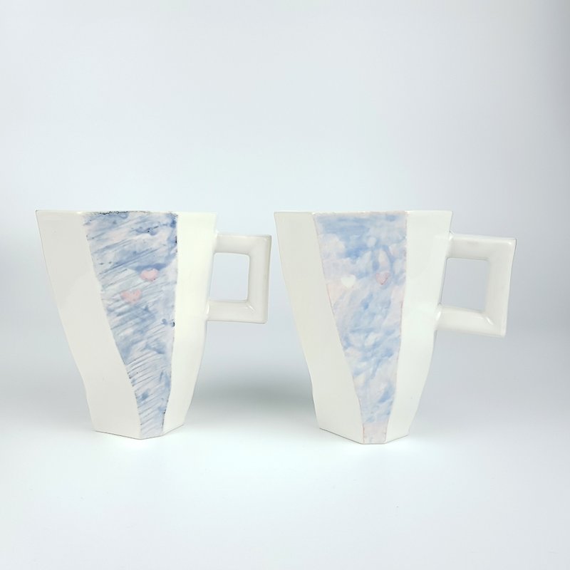 Block Cup Series - Block Mark Mark on Cup Love - Mugs - Porcelain Multicolor