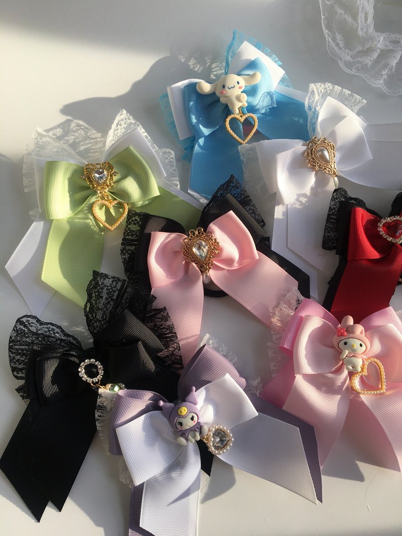 โบว์ติดผม3ชั้น Handmade Hair Bow - เครื่องประดับผม - เครื่องประดับ หลากหลายสี