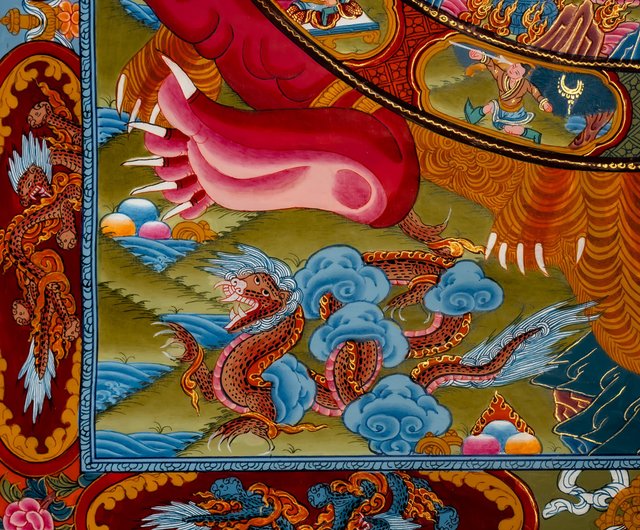 輪廻の輪の美しいチベットのタンカ芸術 - ショップ Boudha Stupa
