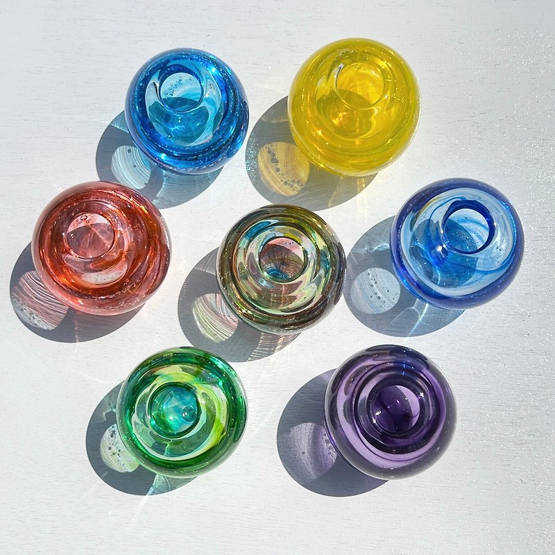ミニ 一輪挿し 1点　 お好みの色をお選びください。　吹きガラス - 花瓶/花器 - 玻璃 多色
