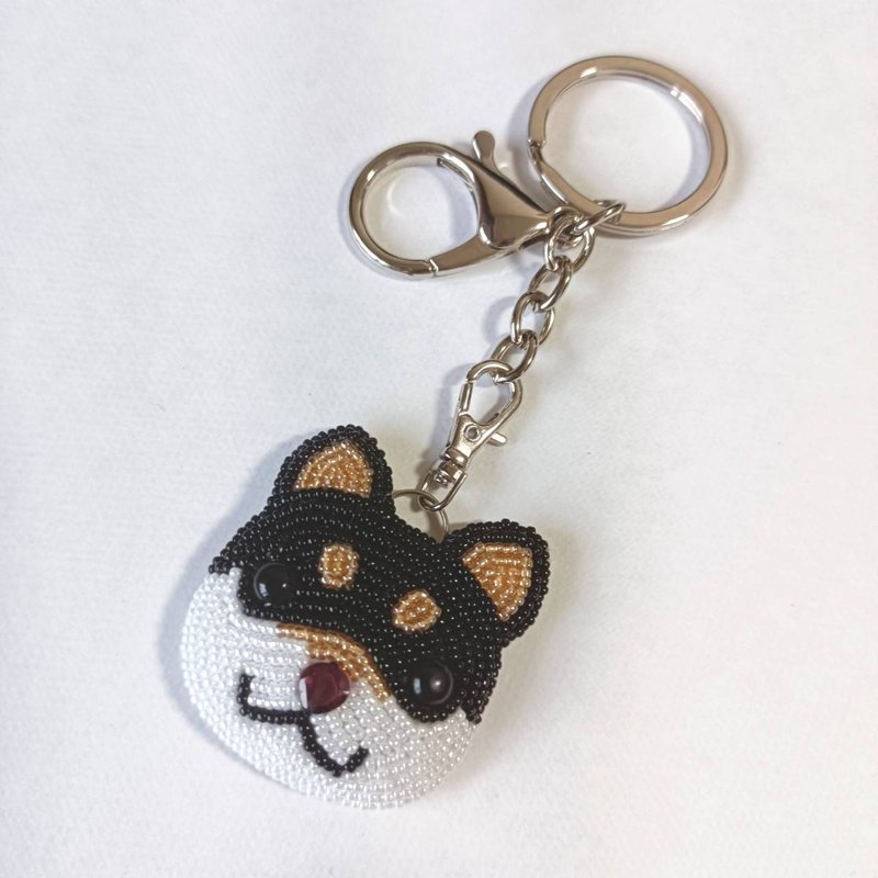 [Made to order] Black Shiba Inu with a garnet nose. Charm, bag charm, keychain. Choice of metal fittings available. - Keychains - Other Materials 