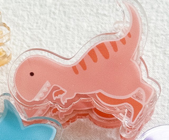 恐竜の形をしたアクリル磁気クリップ 6 個 - ショップ Ohla Lab