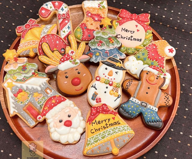 クリスマスアイシングクッキー - 5枚セット - ショップ mysweetlab