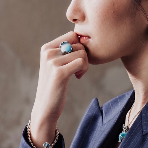 MISIS Jewels Taiwan 藍色貓眼石 蘇菲亞系列 蝴蝶結戒指