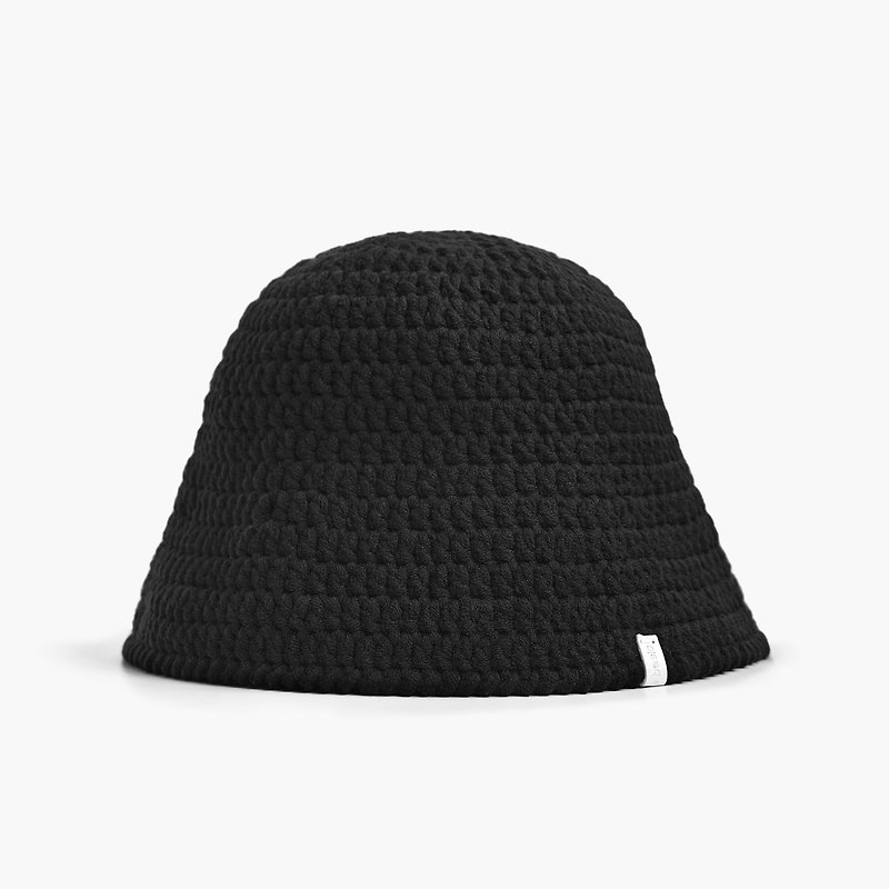 cloche-solid cloche hat - plain black - หมวก - ผ้าฝ้าย/ผ้าลินิน สีดำ