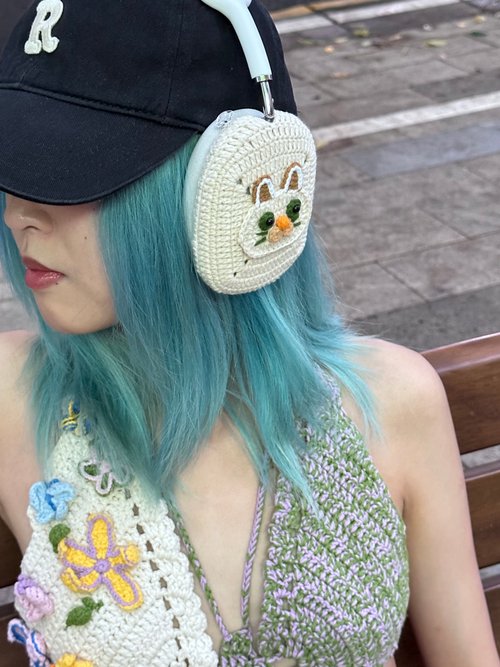 Pawpawcrochet 原創設計手工鉤織貓咪AirPod Max 保護套 索尼 XM5 女生生日禮物