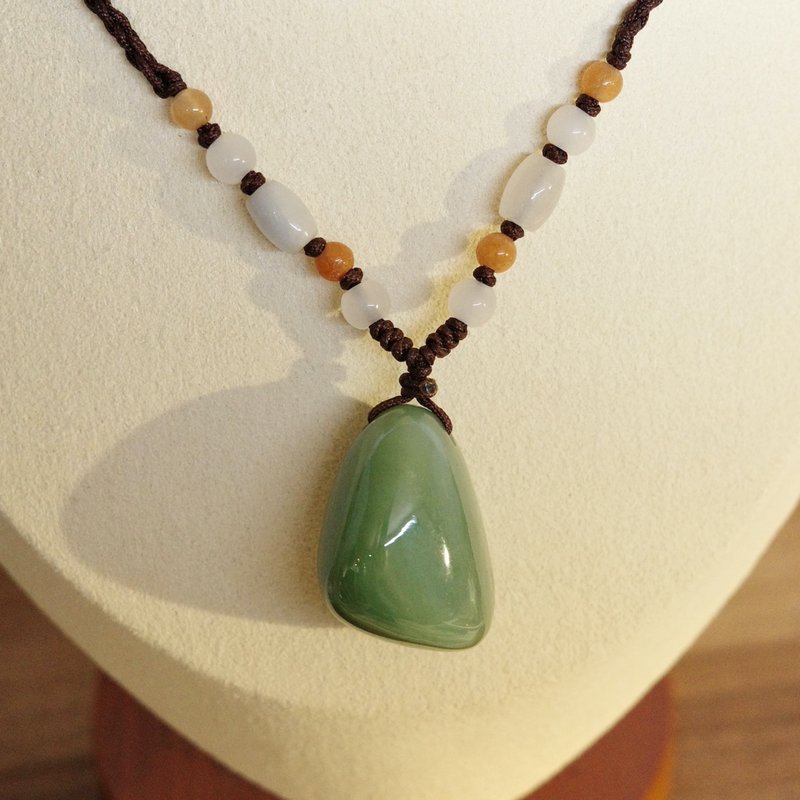 [A good Stone will be polished] Taiwan Jade Pendant_Jasper Necklace - Necklaces - Jade Green