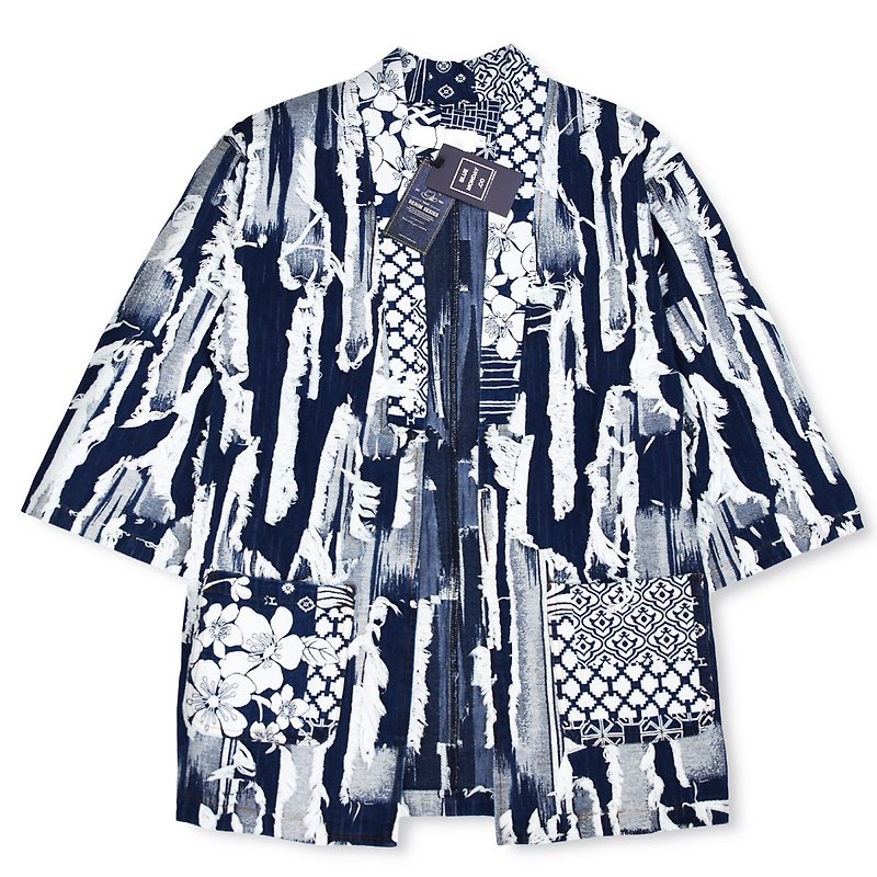 DYCTEAM x BLUE MONDAY - DENIM NORAGI | fifth sleeve Japanese kimono blouse tannin - Overalls & Jumpsuits - Other Materials Blue