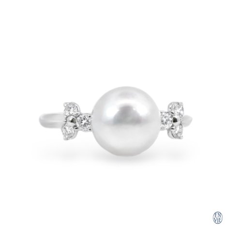 ENVIE 頂級鉑金 AKOYA珍珠戒指 Platinum Pearl Diamond Ring