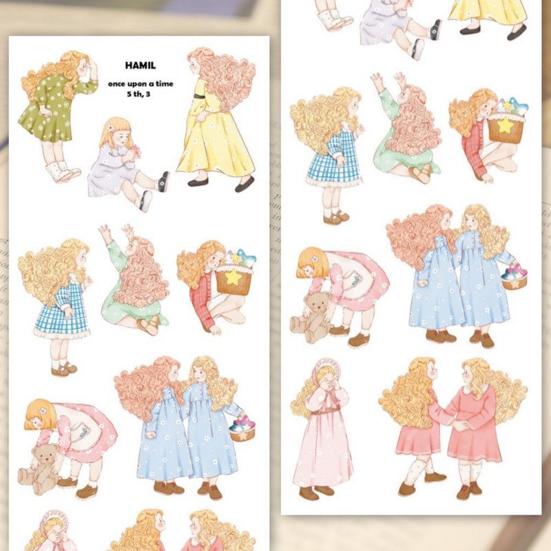 once upon a time 5 ver3 PET (hamil) Vintage Girl Lady Character Sticker - 貼紙 - 紙 多色