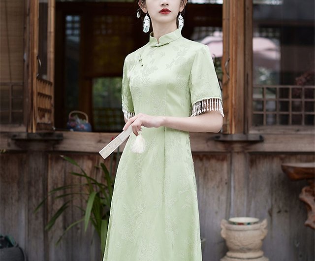 New Chinese style cheongsam autumn and winter improved slim long