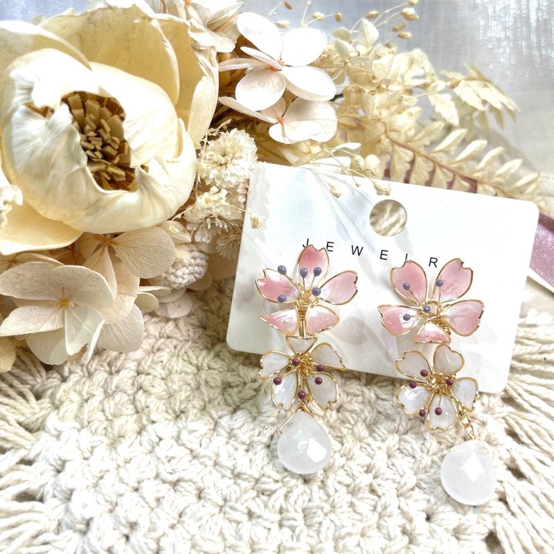 Sakura ear cuff - Earrings & Clip-ons - Resin Pink