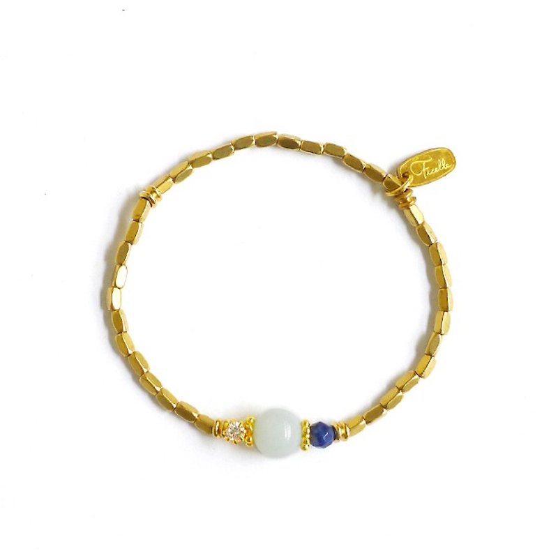 Ficelle | handmade brass natural stone bracelet | [Burma Jade] John Lennon's little mistress - Bracelets - Gemstone 