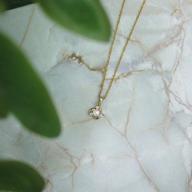 โลหะ สร้อยคอ ขาว - French elegant Paris style pearl necklace