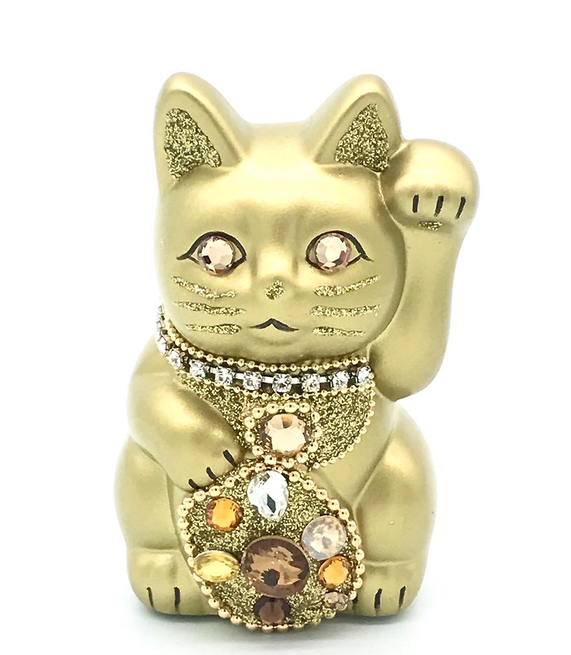lucky cat Jewelry Cat - ของวางตกแต่ง - ดินเผา สีทอง
