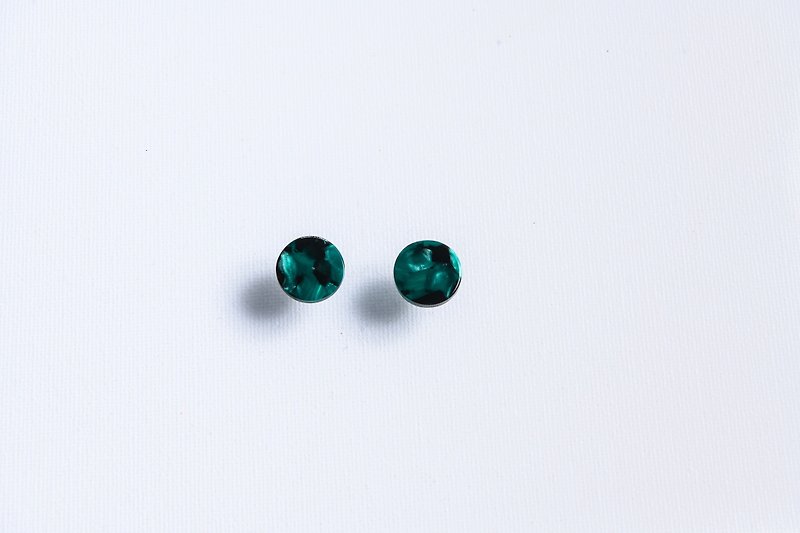 Big Artist's Palette - Moss Acrylic Earrings - ต่างหู - อะคริลิค สีเขียว