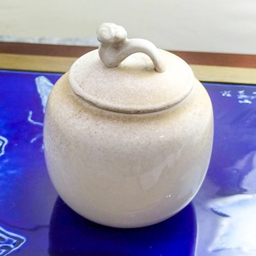 陶喜工作室 白練純然 手工柴燒青瓷茶倉 柴燒茶罐 白瓷 茶罐 茶葉罐 小茶倉