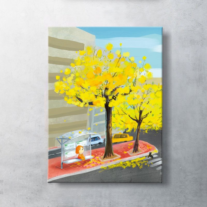 Golden Trumpet-tree replica painting - โปสเตอร์ - วัสดุกันนำ้ 