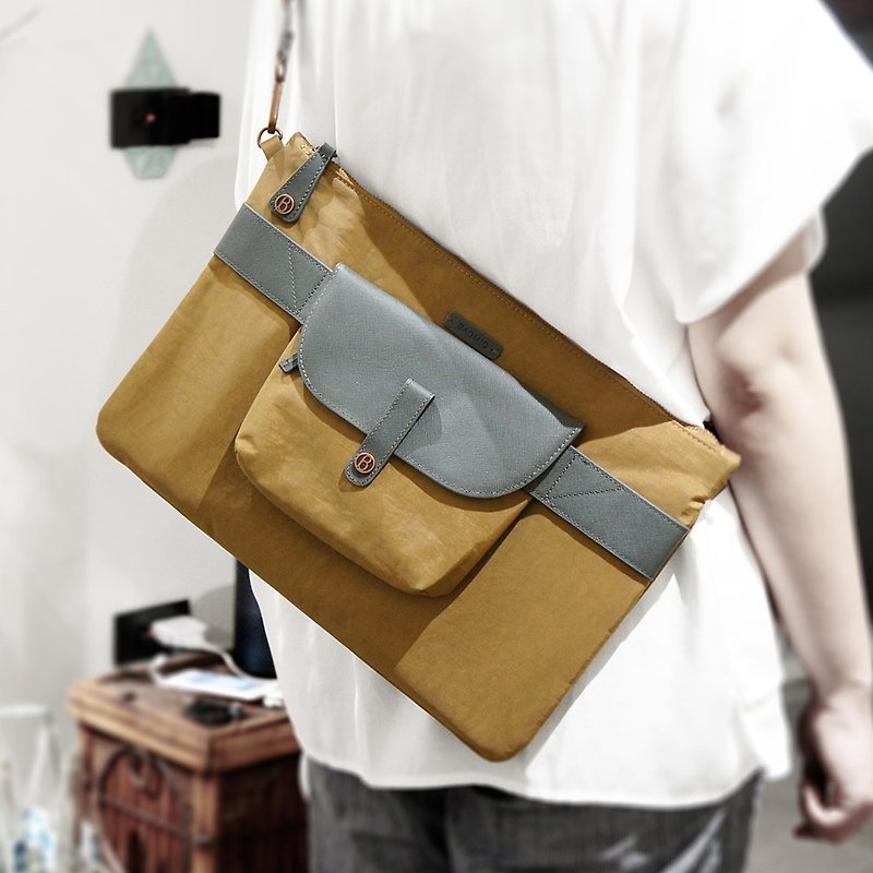 BAGMIO KANT cross-body bag - tea gold - Messenger Bags & Sling Bags - Polyester Khaki