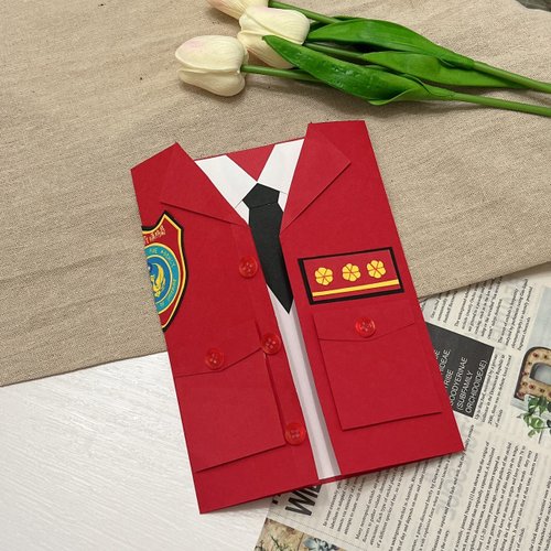 Unique card客製化手作卡片 消防員制服客製手工卡片 消防 救護 情人節 生日禮物 聖誕節 節日