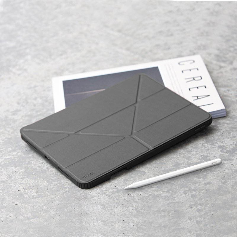 iPad Pro 12.9-inch 2021/2022 Moven Magnetic Pen Slot Transparent Tablet Case - เคสแท็บเล็ต - พลาสติก สีเทา
