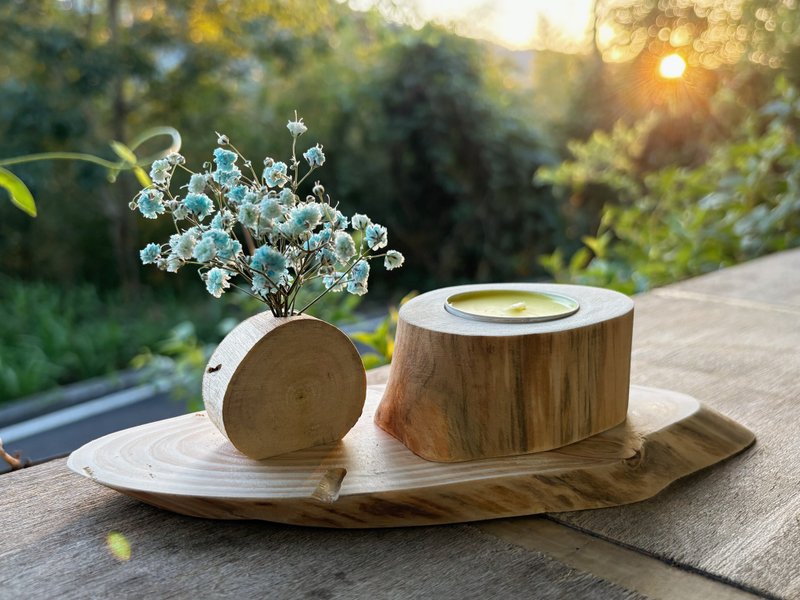Woody Tones Collection / Candle Holder & Flower Stand - ของวางตกแต่ง - ไม้ 