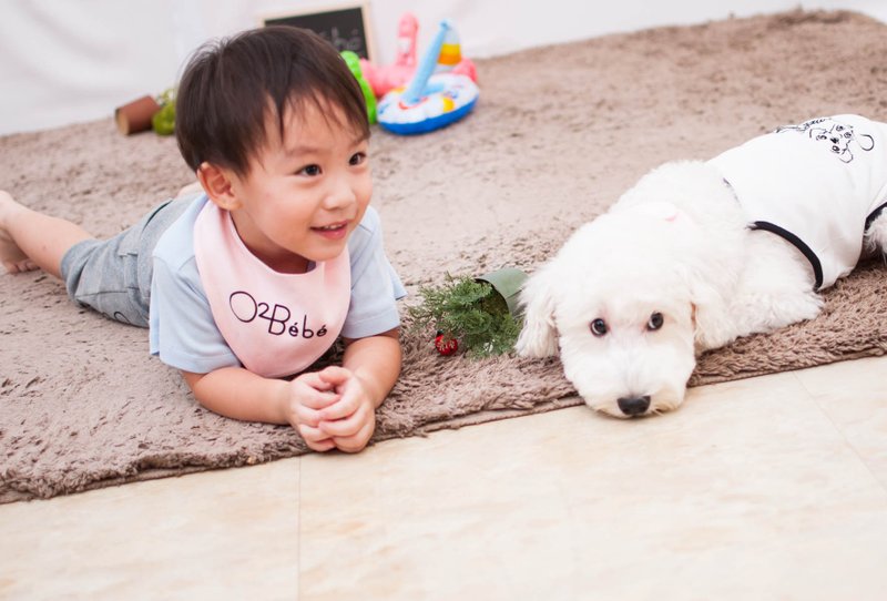 笑嘻嘻 Kid Pet - 玩伴裝禮盒 - 白/粉紅 - 貓狗 寵物衣 童裝 - 寵物衣服 - 棉．麻 白色