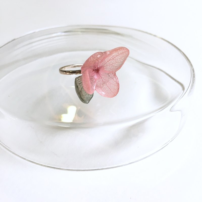 Three - dimensional non - withered pink hydrangea ring finger ring finger RING - แหวนทั่วไป - พืช/ดอกไม้ สึชมพู