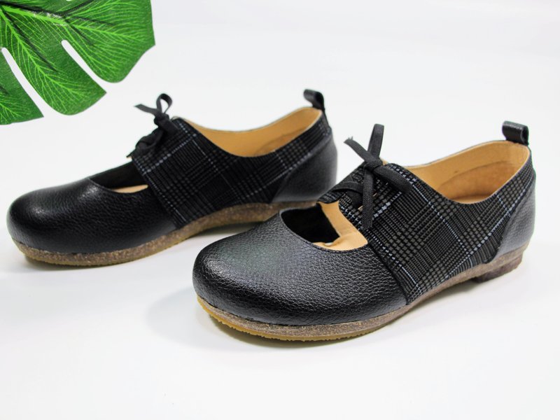 Healthy and beautiful shoes-thumbs eversion//Soft and relaxing//Plover black - Women's Leather Shoes - Genuine Leather Black