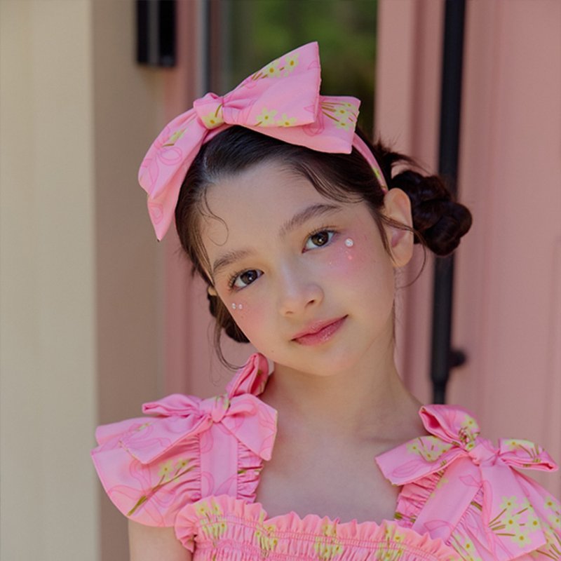Rose Petal Big Bow Headband - 男/女童禮服 - 其他材質 