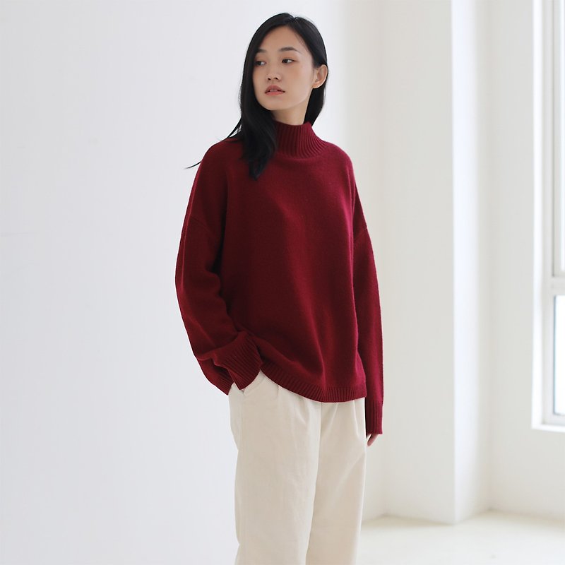 KOOW fleeting soft waxy thick wool cashmere half high neck pullover sweater - Women's Sweaters - Wool 