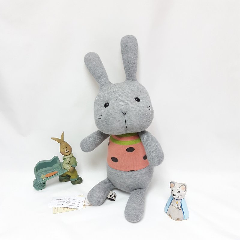 Puffy rabbit/ doll/ sock doll/ rabbit - ตุ๊กตา - ผ้าฝ้าย/ผ้าลินิน 