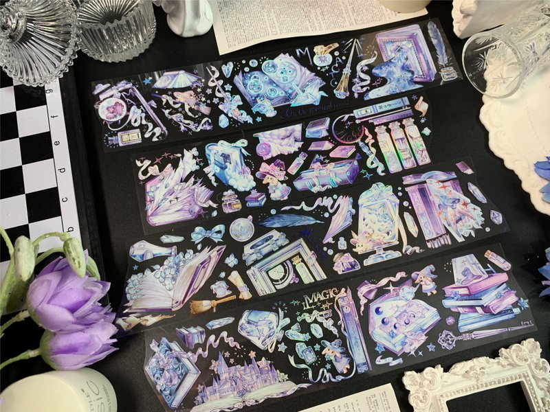 魔法指南 PET 紙膠帶 拼貼素材 10米卷 長循環 台灣大年製 - 紙膠帶/和紙/PET - 其他材質 多色