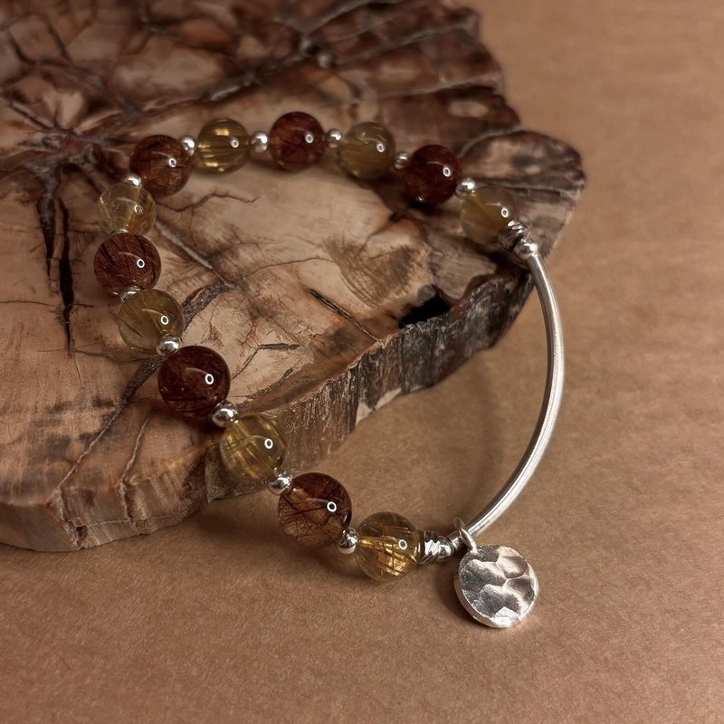 SS&CO鈦晶純銀水晶手鍊 - 手鍊/手環 - 水晶 咖啡色