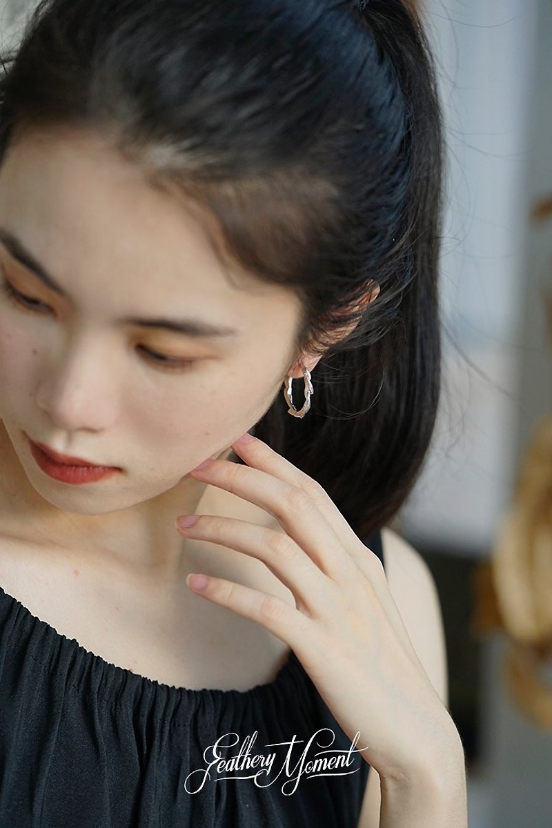 Thorns 925 silver earrings with elegant retro literary temperament and personality - ต่างหู - เงิน 