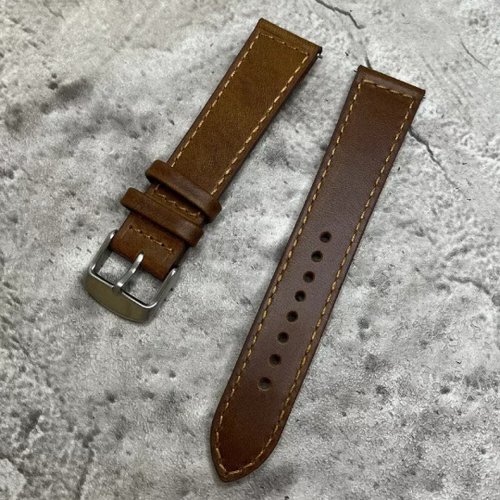 Timeless Leather Timeless Watchband 威士忌啡真皮油皮革手錶錶帶 18/20/22MM