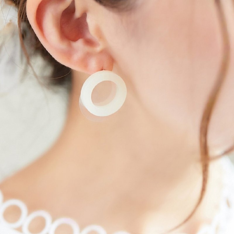 Candy Rings | Earrings / Clip-On | Milk - Earrings & Clip-ons - Acrylic White