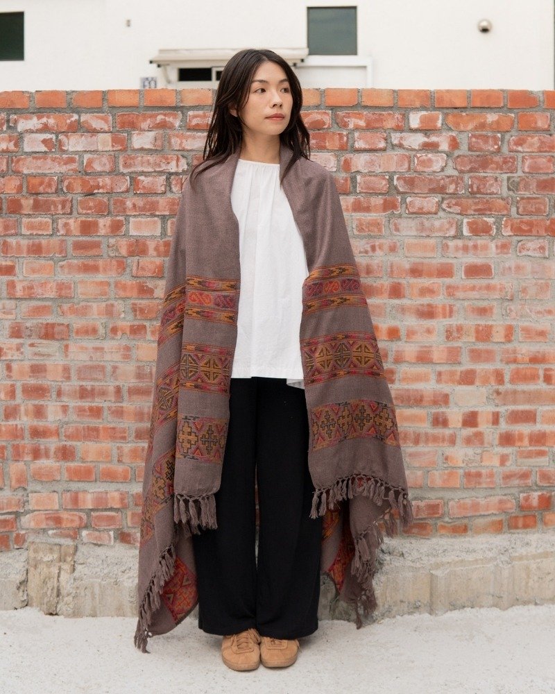 喜馬拉雅氂牛風格披毯 - 褐色 - 棉被/毛毯 - 其他材質 卡其色