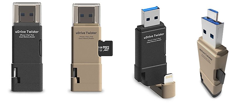 TEKQ iPhone uDrive Twister lightning USB3.1 32G USB flash drive -4 colors - USB Flash Drives - Other Metals Multicolor