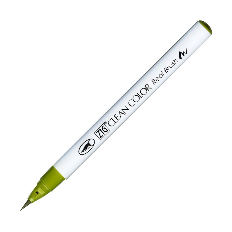 [Kuretake Japan Kuretake] ZIG Painted Brush Mid Green - อุปกรณ์เขียนอื่นๆ - พลาสติก สีเขียว