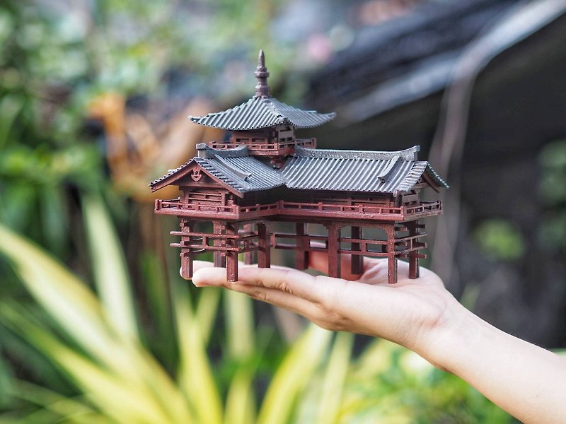 Japanese pavilion model scale model for diorama or home and garden decoration - 擺飾/家飾品 - 木頭 咖啡色