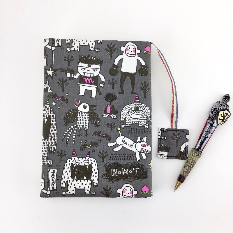 Book cover for bookworms - cute monsters - A5 size - Book Covers - Cotton & Hemp 
